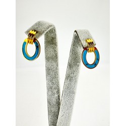 Gold Mavi Taşlı Küpe